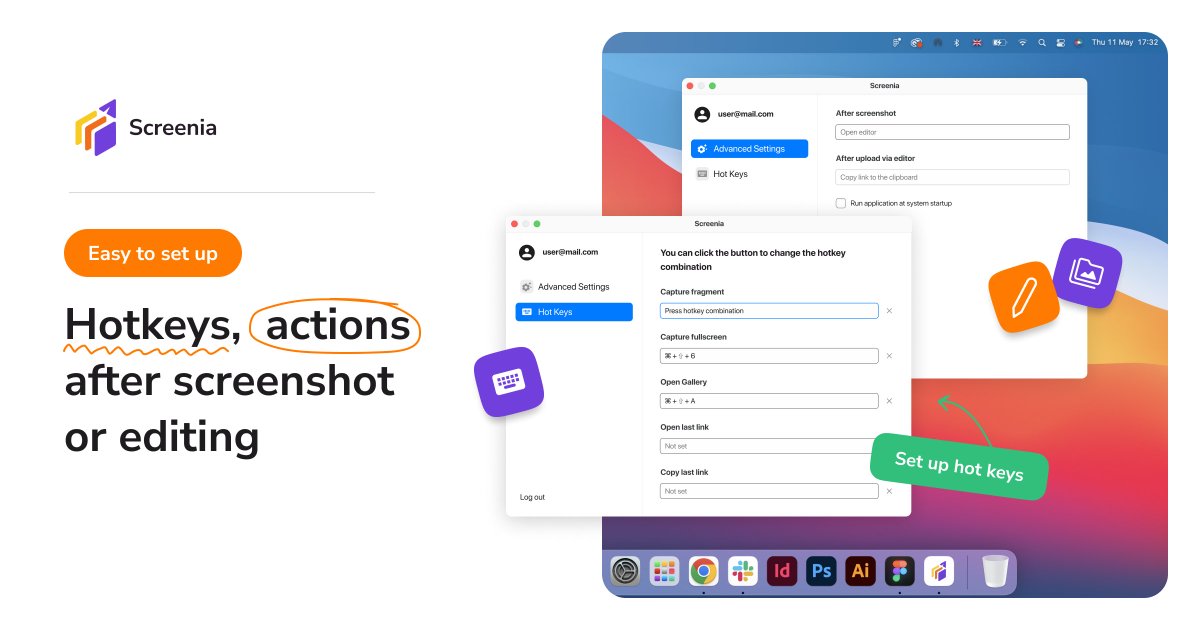 ScreeniaAPP's tweet photo. 💻 What do you know about convenience? With #Screenia, convenience is key 🔑. In desktop app, set hotkeys, actions after #screenshotting, and actions after uploading via editor to meet your needs and streamline workflow 🚀

#customization #productivity #snapshot #screencapturing https://t.co/1klKPNwuRt