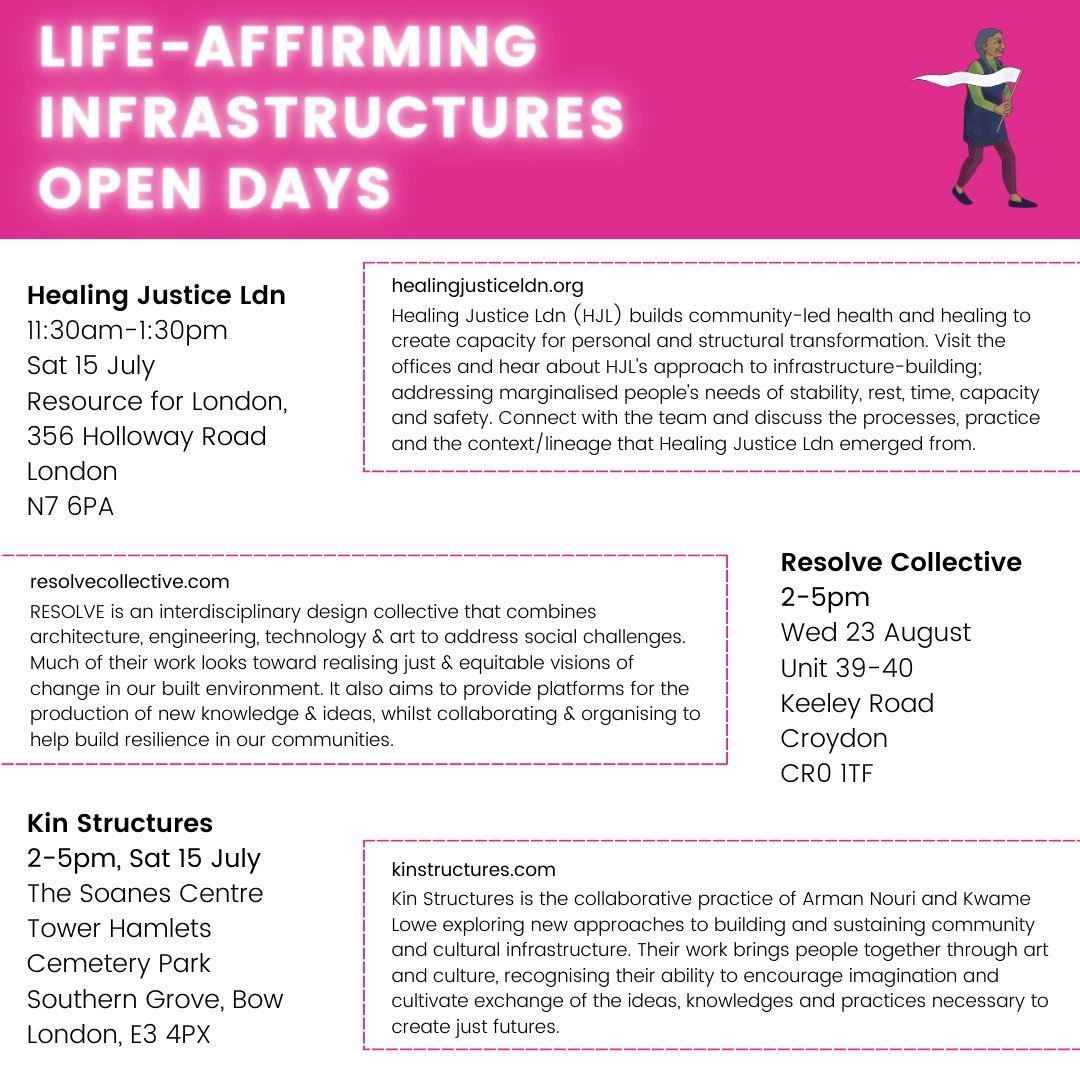 Life Affirming Infrastructures Open Days #RehearsingFreedoms

Come visit us and hear about our practice, processes and how we're working to vision and build radical infrastructures