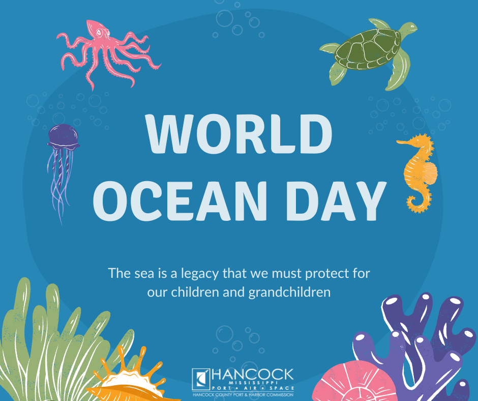 HancockCountyMS's tweet photo. Happy #WorldOceanDay! HCPHC at Port Bienville is dedicated to furthering the #BlueEconomy with in-water testing, port access and a growing industrial park. #hancockmyhome #hancockms https://t.co/gaV462CK0T