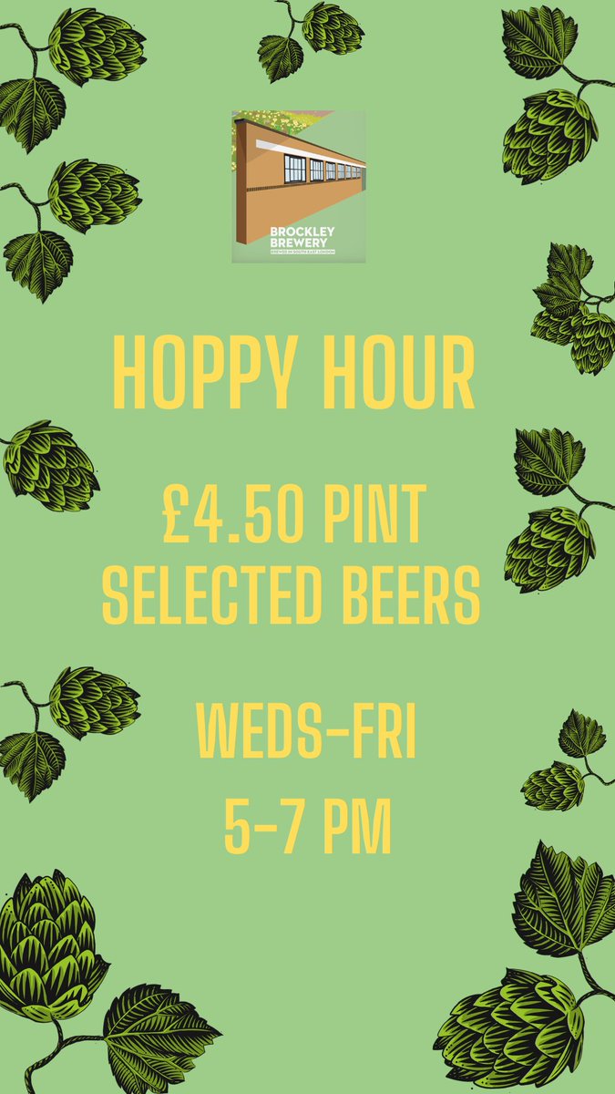 Both taprooms are open at 5pm for delicious & refreshing cask and keg beers. Make the most of our hoppy hour 5-7pm for cheap pints 🍺 #craftbeers #realale #Brockley #Hithergreen #taproom #supportyourlocal brewery