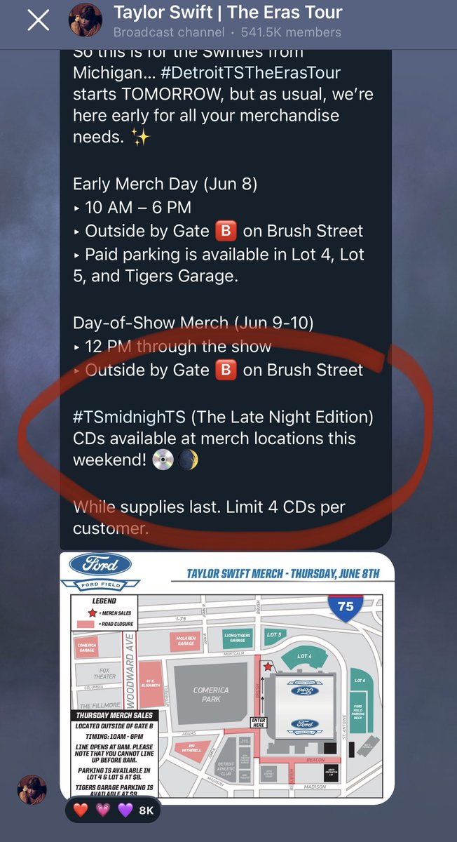 #TSMidnighTS (The Late Night Edition) will be available on #DetroitTSTheErasTour! WE WONNNNNNNNNN!