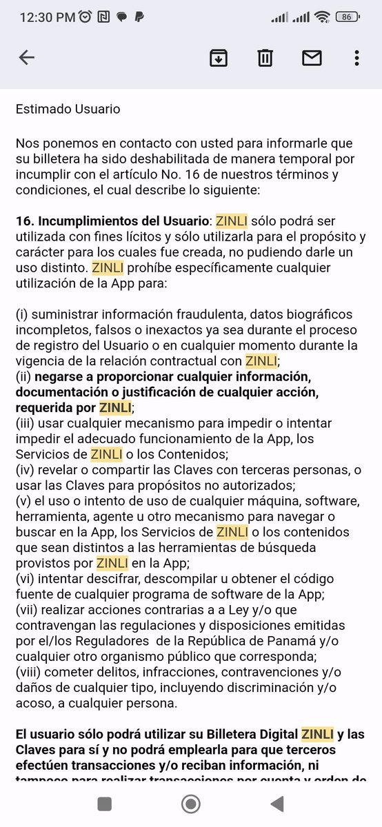 AnaCV35's tweet photo. @SomosZinli Saludos. Estoy a la espera que respondan mi solicitud bajo el número de ticket #162151 para llevar a cabo la reactivación de mi cuenta y resolver el malentendido. Muchas gracias de antemano. https://t.co/JhuXhqw3MG
