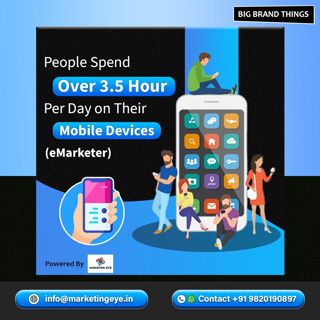 marketingeye577's tweet image. People spend over 3.5 hours per day on their mobile devices. #mobileads #LeadGeneration