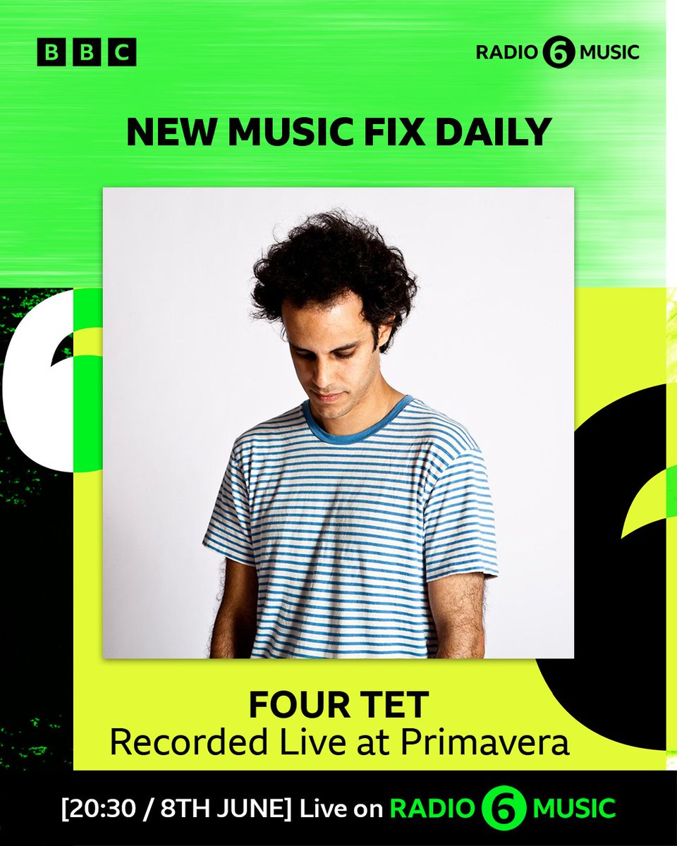 Thursdays on #NewMusicFixDaily with @tom_ravenscroft &amp; <a href="/djdebgrant/">Deb Grant</a> are all about getting you ready for the weekend 🎉

And who better to kick things off than <a href="/FourTet/">Four Tet</a>, with highlights of their set from <a href="/Primavera_Sound/">Primavera Sound</a>

Show starts at 7pm, Four Tet at 830pm - listen on <a href="/BBCSounds/">BBC Sounds</a>