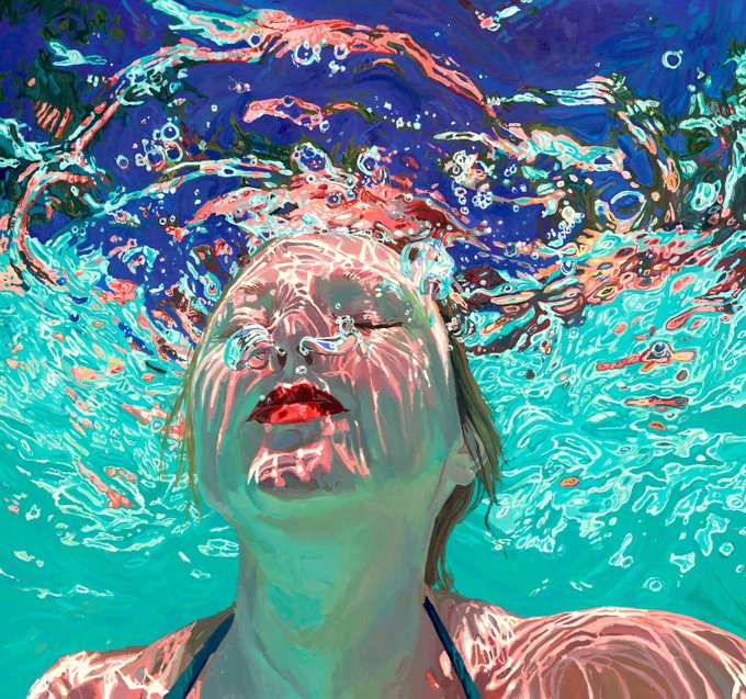 'Underwater Portraits' series by contemporary US painter Samantha French #WomensArt