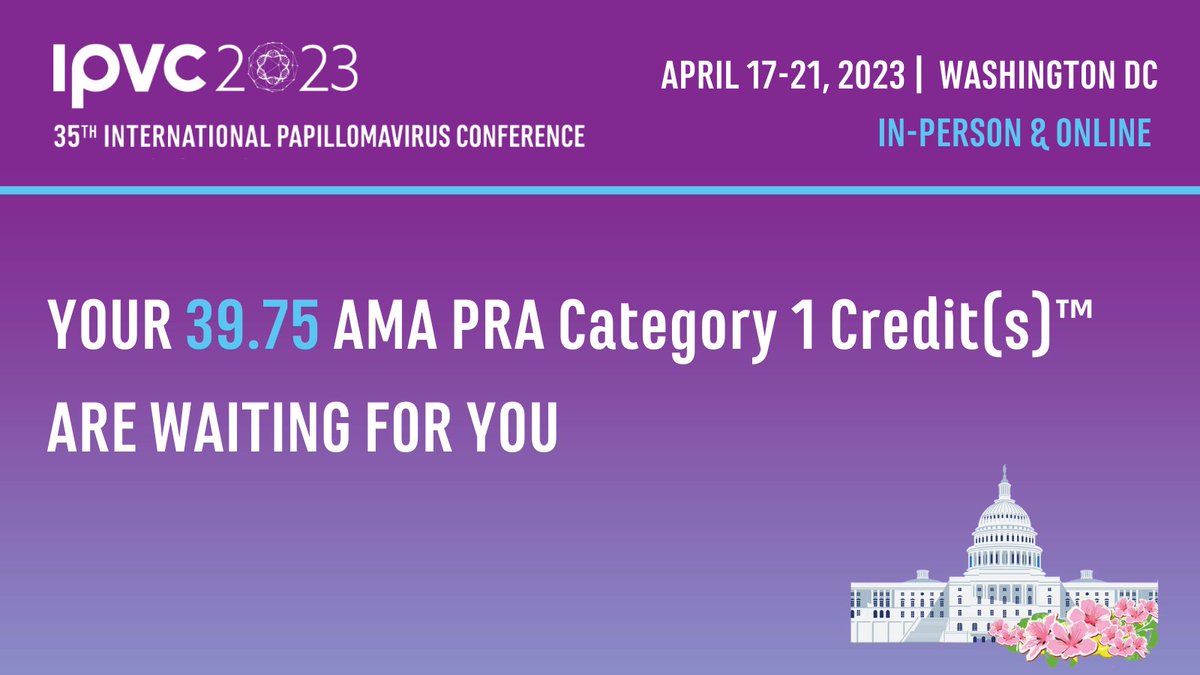 IPVSociety's tweet image. 📌If you attended #IPVC2023 in Washington DC or online, claim your credits to ensure you get credit for your participation.
Enhance your professional development and showcase your commitment to continuing education.
➡️Claim your credits today! ipvconference.org/cme-cpd-accred…

#HPV