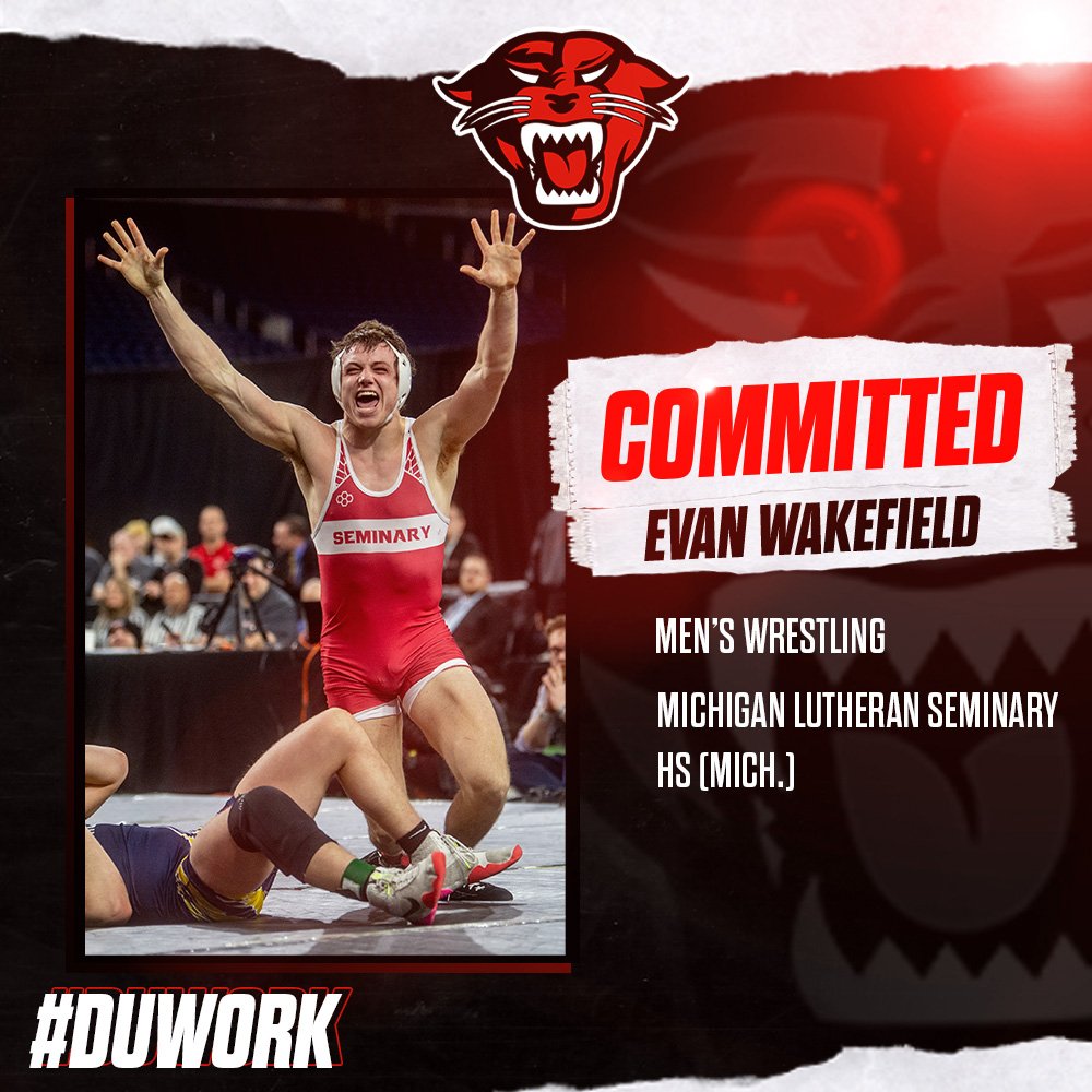 Men's Wrestling Signing   

Congratulations to Evan Wakefield for his commitment to compete in wrestling at Davenport University! Wakefield comes to Grand Rapids from Michigan Lutheran Seminary High School in Saginaw, Michigan. #DUWork