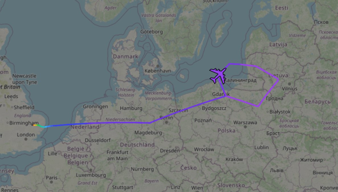 S_Corsto's tweet photo. USAF Boeing RC-135V Rivet Joint giving Kaliningrad a good lap or twelve 

Reg.: 64-14846
Type: R135
Squawk: 6312

#SIGINT
#RussiaUkraineWar https://t.co/Go0g4T0z7D