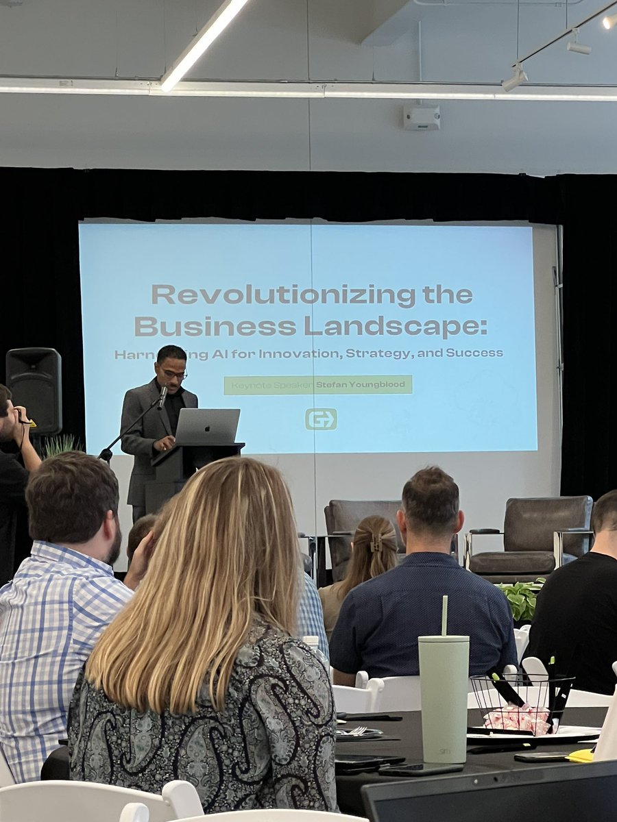 A great way to start the morning listening to @Youngblood23 deliver an incredible opening talk at #GigEastSummit in Wilson, Nc on AI and #ChatGPT. Excited to explore the limitless possibilities of this technology. #ArtificialIntelligence #FutureTech