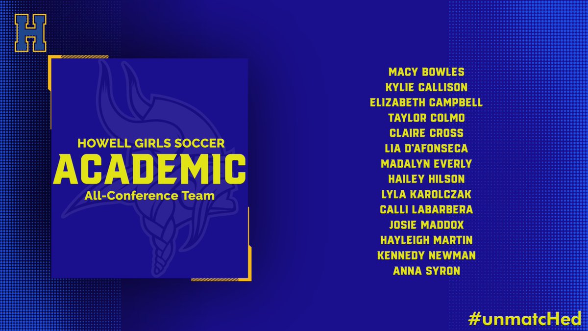 Congrats to our Girls Soccer Academic All-Conference recipients! An #unmatcHed semester in the classroom!