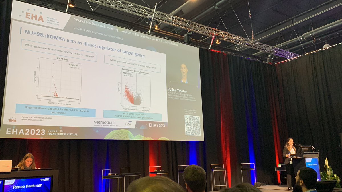 Exciting data presented by @SelinaTroester from @florian_grebien lab on how NUP98-KDM5A maintain leukemia. Beautiful story! #YERM23 #EHA2023 @young_eha