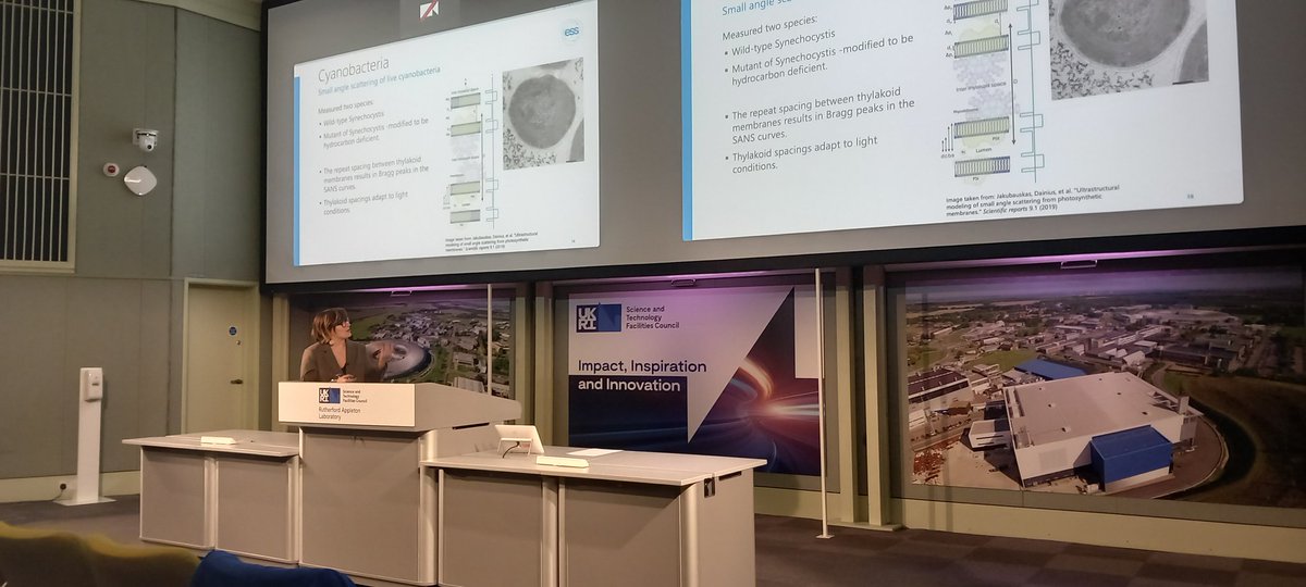 The <a href="/essneutron/">ESS</a> Support Labs Symposium has begun! A welcome from our biolab manager and an intro from <a href="/RSEccleston/">Roger Eccleston</a> later, this is Sophie Ayscough from the ESS giving the first science talk on her fantastic membrane research! 
#collaboration