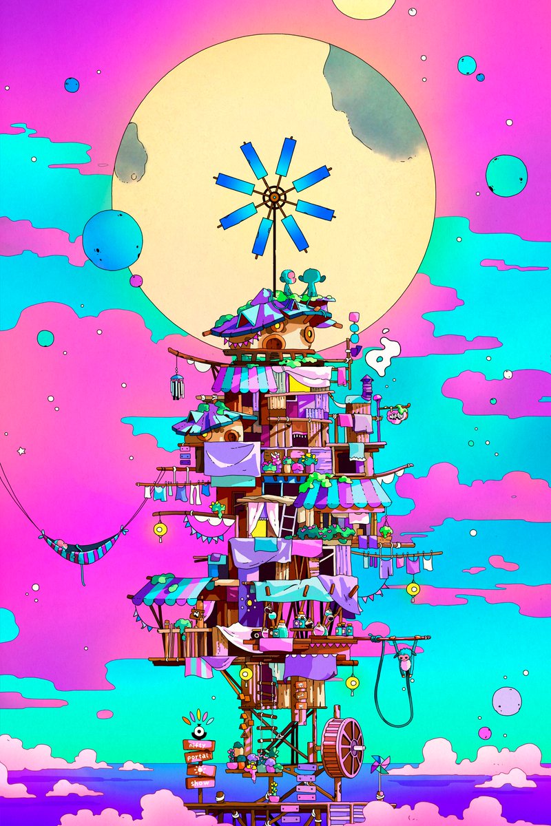 Today's free NFT: Moonlight Dreams, brought to you by <a href="/camila_artwork/">Camila Nogueira</a>!

How to claim:
1. Go to thenifty.com/claim and confirm your email
2. Enter the password "moonlit6"
3. Claim and enjoy!

Check out Camila's companion drop LIVE on Manifold titled "Rooftop Dreams" below!