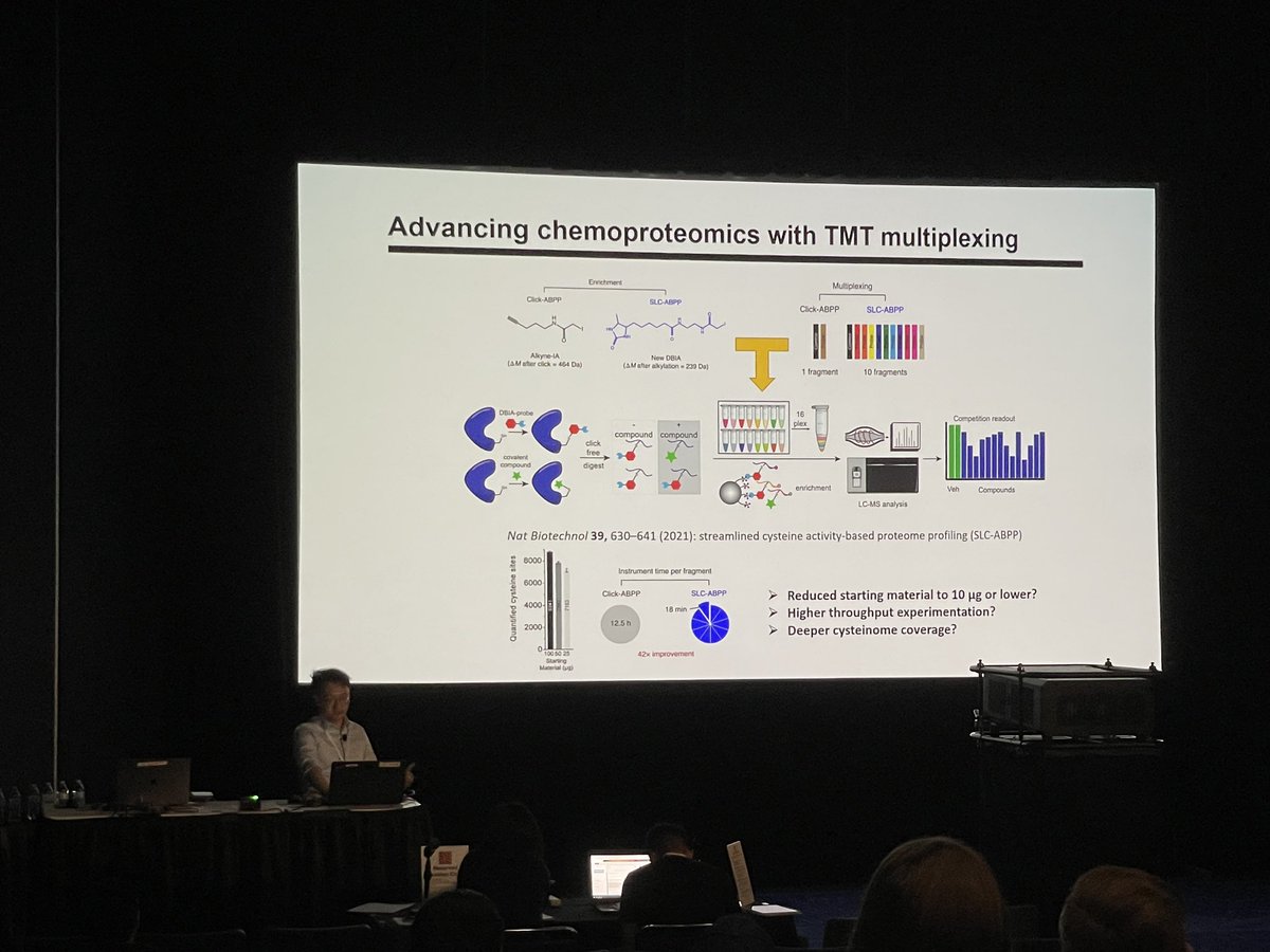 Great pleasure to present our progress (@GygiLab) in developing new TMT-ABPP method for high-throughput chemoproteomic and covalent drug discovery at #ASMS2023. Hope to see a #chemoproteomic session in future #ASMS meeting!