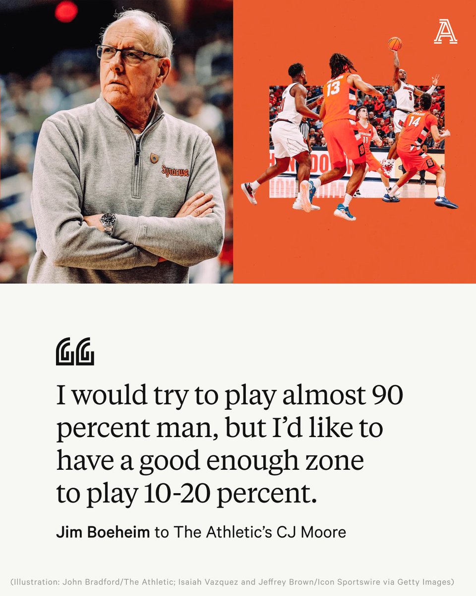 When Jim Boeheim is asked what defense would he run if he had to start a new program in 2023, his answer may come as a surprise.

“Man-to-man.”

Exclusive with @CJMooreHoops: https://t.co/93LuQLZYEv https://t.co/yhNUeu6fjs