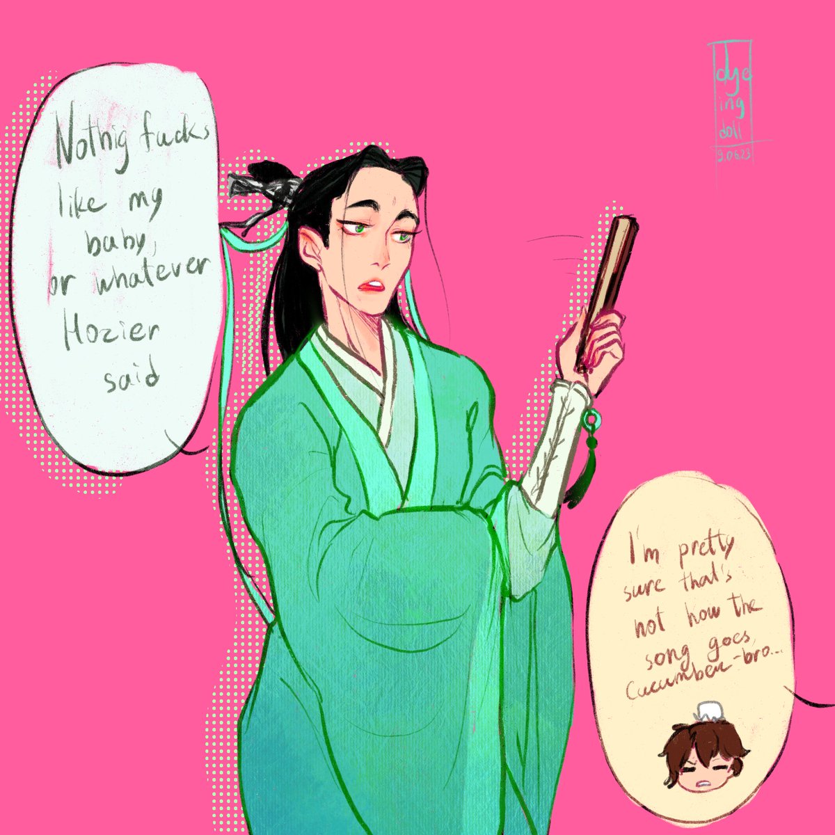 They were talking about songs, probably? Idk, it just all went downhill at some point... 
#ScumVillainsSelfSavingSystem
