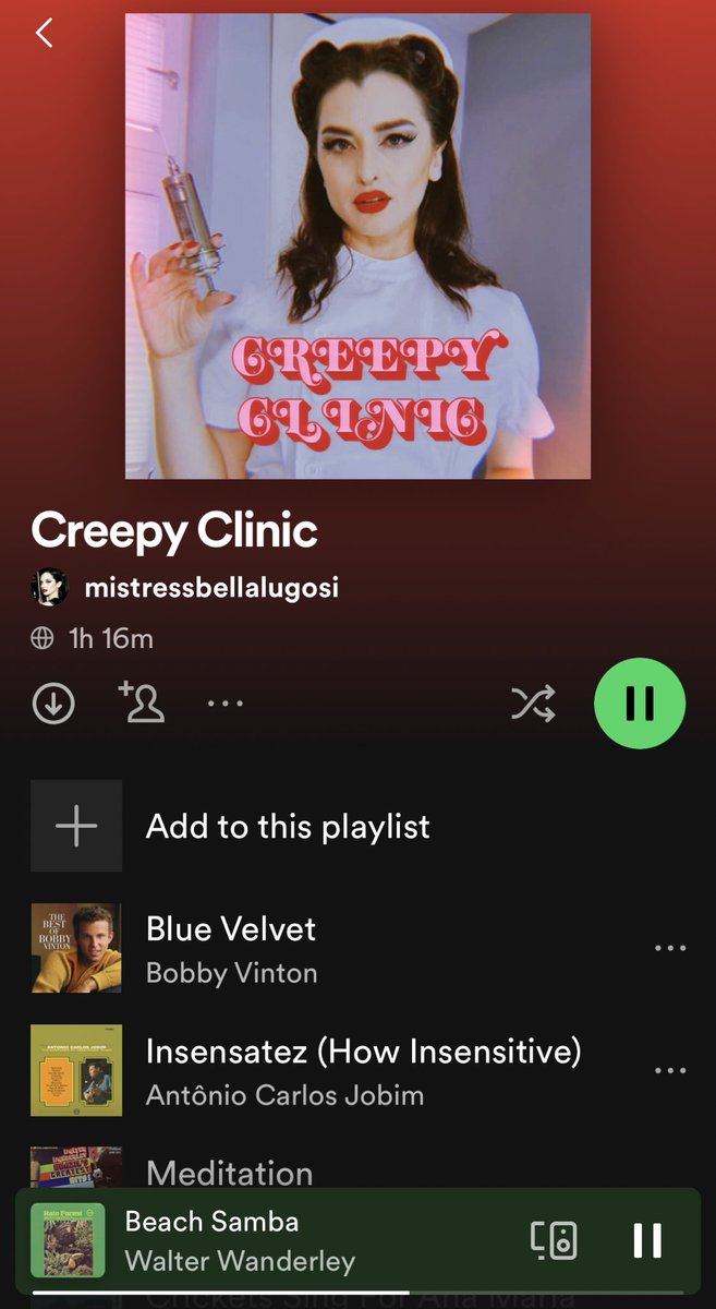 NEW PLAYLIST 🎶 CREEPY CLINIC A stunning nurse in white approaches, smiling. You notice the syringe in her hand. “Now now, don’t fuss. You know this is what’s best for you 😈” Music to be tortured by a vintage Nurse to ❤️ open.spotify.com/playlist/304N0…