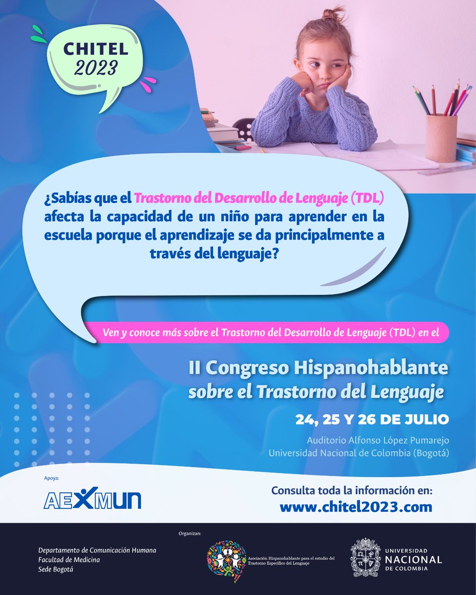 Actualízate con los mejores exponentes nacionales e internacionales en trastornos del lenguaje. Te aseguramos una experiencia académica de alta calidad. Más información en: chitel2023.com