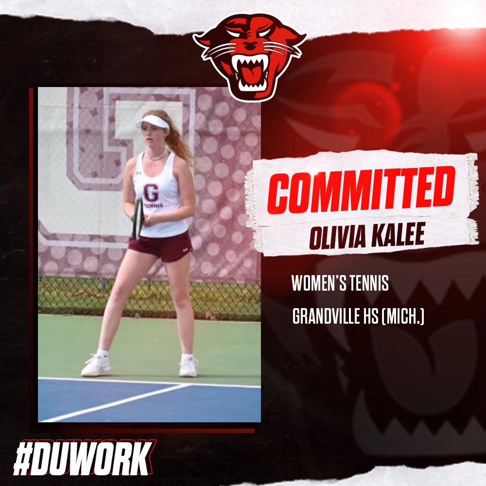 Women's Tennis Signing       

Congratulations to Olivia Kalee for her commitment to compete in tennis at Davenport University! Kalee comes to Grand Rapids from Grandville High School in Grandville, Michigan. #DUWork