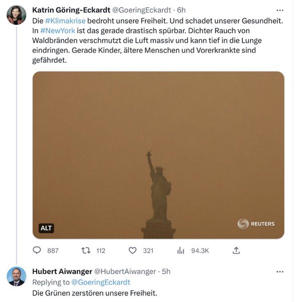 jenny_nass26's tweet photo. Die #Grünen und #Kitakleber sind schuld an den kanadischen Waldbränden☝️#CanadaFires @HubertAiwanger https://t.co/8xYT7BY6HD