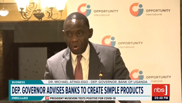 nbstv's tweet photo. Bank of Uganda Deputy Governor Dr. Michael Ating Ego, has called on financial institutions to develop more innovative and affordable products to meet the current increasing market demand and different customer needs. 

#NBSLiveAt9 #NBSUpdates https://t.co/5jyC6CiNgI