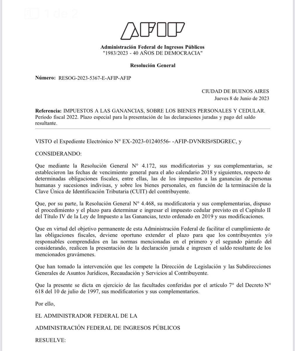 tributumcomar's tweet photo. 📄Res gral 5367/2023
📆 @boletin_oficial mña 09/06/2023
Tabla de vtos #Ganancias #BienesPersonales #Cedular UNIFICADOS

Al pie @colodilu https://t.co/cjbfzbRTgg