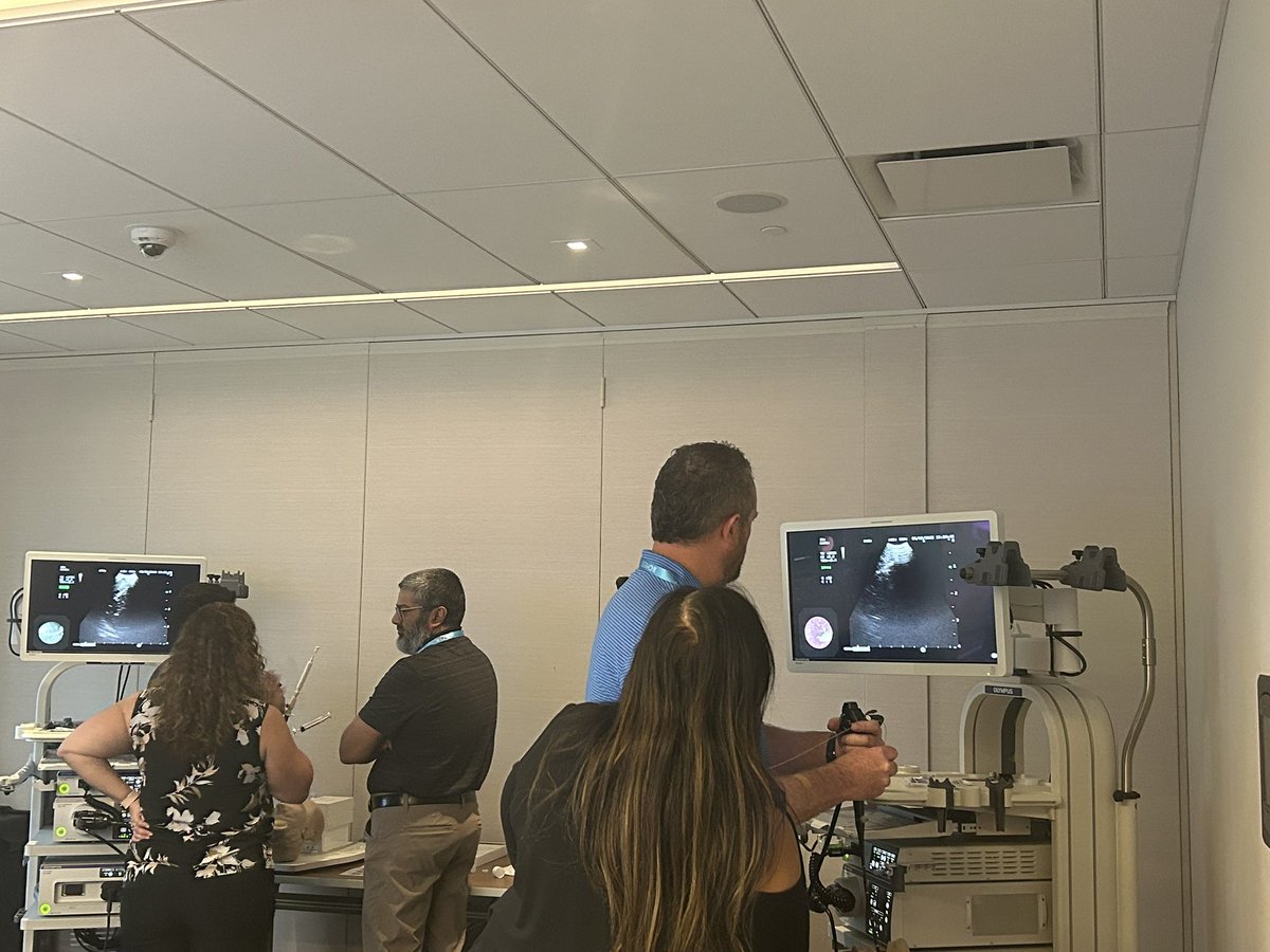 LauraFryeDrL's tweet photo. Teaching the inaugural EBUS masterclass at Chest with @ChristineArgen5 @uniquesona Zach DePew, Tim Murgu, and Colleen Channick @accpchest #MedEd #Bronch #Simulation https://t.co/qOKPLu7afc