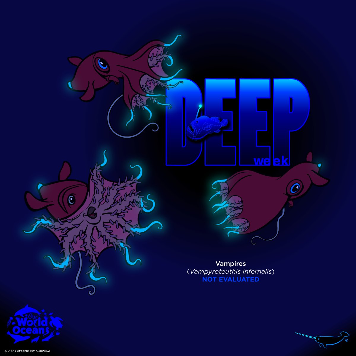 #DeepWeek #vampires #VampireSquid 

3 Days Left To Pledge!
#OurWorldOceansMonth Endangered 5 #EnamelPins #Kickstarter tinyurl.com/2n8pe326Shop 

#PeppermintNarwhal peppermintnarwhal.com
#OurWorldOceans #OceanMonth #Ocean