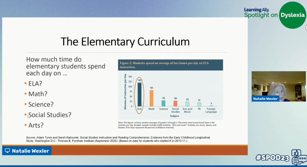 HerInfernal's tweet photo. Mind. Blown. According to @natwexler  the average student spends about 2 hours a day on ELA instruction. Not nearly enough! @Learning_Ally #SPOD23 https://t.co/o29jbfcmIl