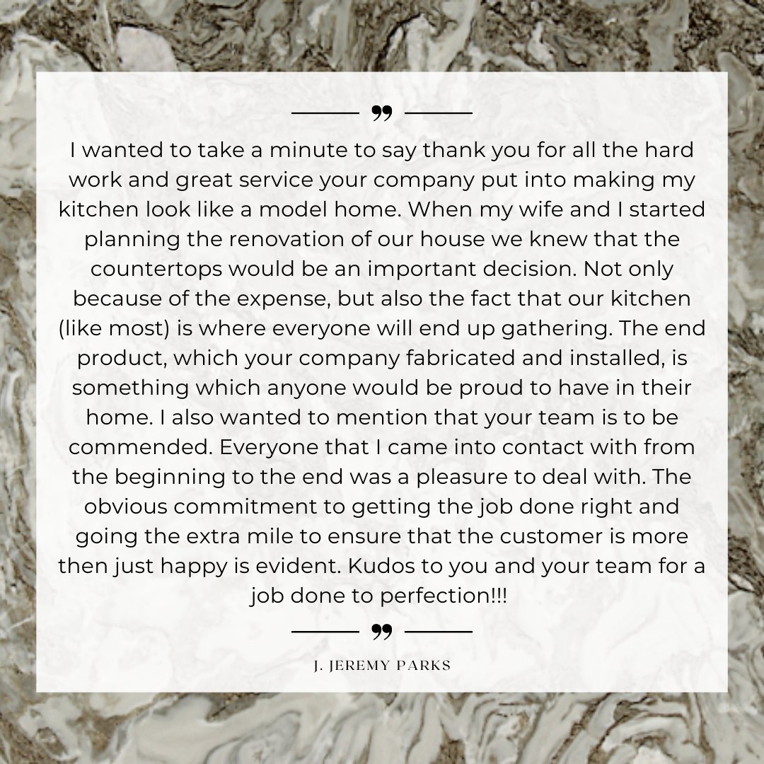 Atlas_Stone_Fab's tweet photo. We love to hear feedback from our satisfied clients! If you have an Atlas Stone project in your home or business, consider taking the time to leave us a review on our Facebook page! Thank you to J. Jeremy Parks for trusting Atlas Stone Fabricators with your stone project! https://t.co/iPXEmFDNKG