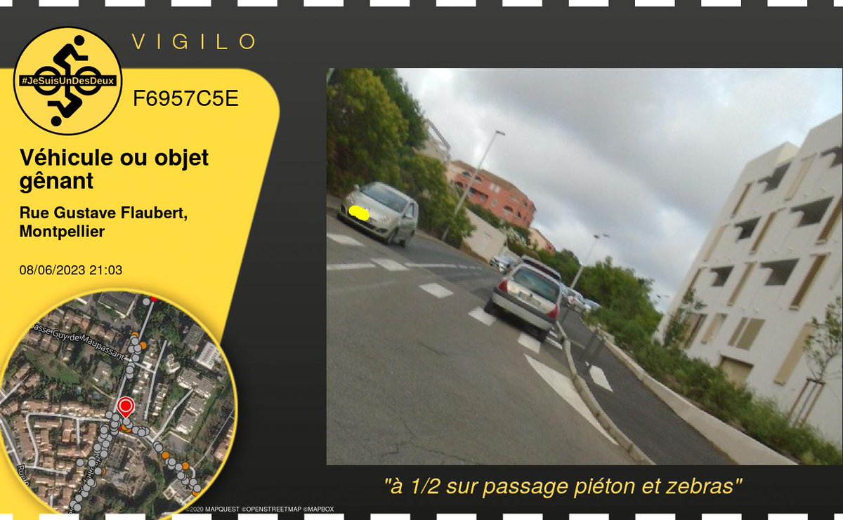 VigiloMtp34's tweet photo. Véhicule ou objet gênant à #Montpellier :
à 1/2 sur passage piéton et zebras
---
- Détail : https://t.co/mOFeu104AF
- Carte : https://t.co/srtdJAPhxO 
---
#JeSuisUnDesDeux #VG_F6957C5E https://t.co/PZn3TG376p