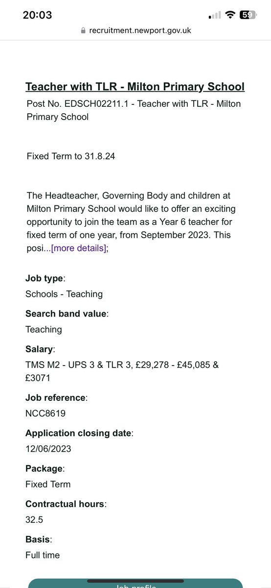 Exciting SECONDMENT opportunity for aspiring middle leaders to join our fantastic team at Milton as a Y6 teacher +TLR3.

recruitment.newport.gov.uk/ce0536li_webre…