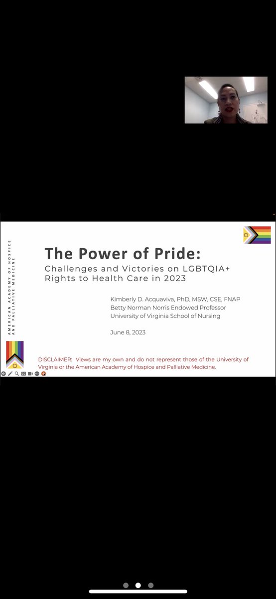Please Join if you can!
Shocked to hear in the first few min that 491 anti-lgbtqia+ bills are being introduced in state legislatures.

Thank you @AAHPM for sponsoring this! @CoreyTapper @lgbt_sig 
#hapc #PalliativeCare #pedpc #MedTwitter #equityforall