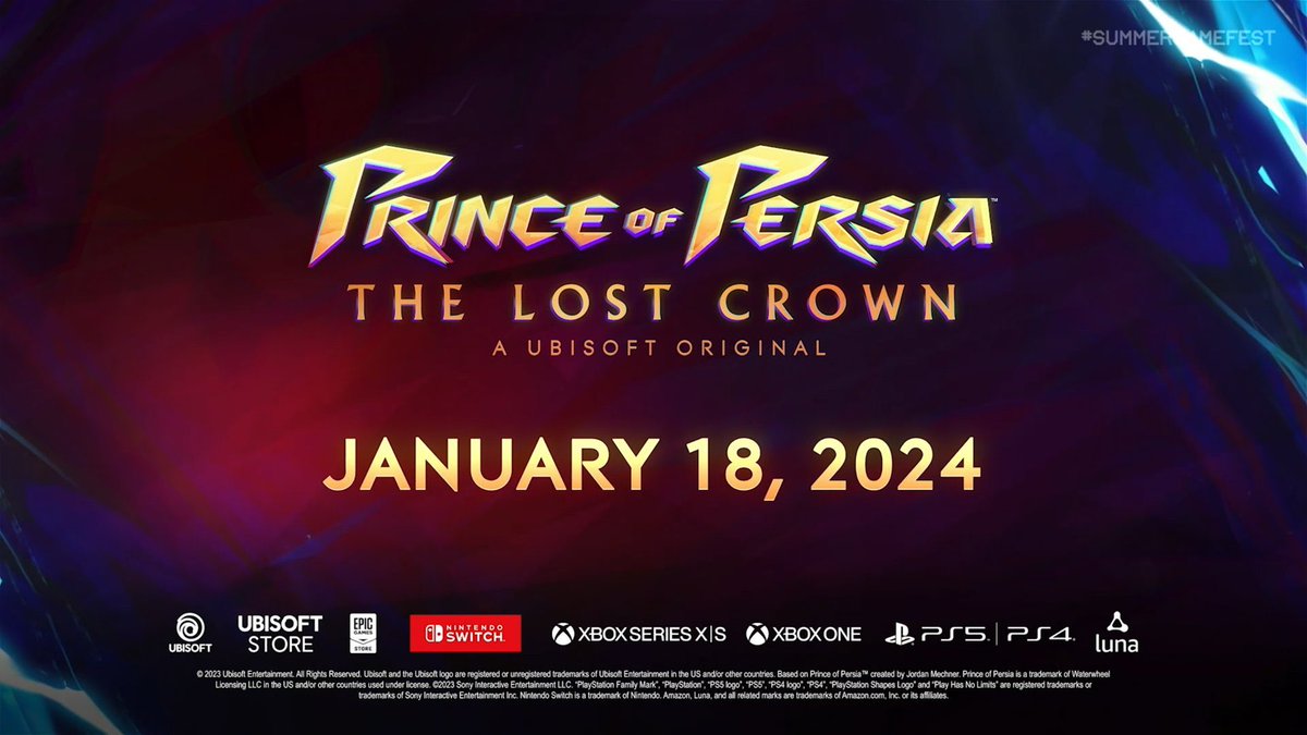 itemninegaming's tweet photo. Prince Of Persia The Lost Crown coming January 18th 2024 #SummerGameFest https://t.co/r0abZxm1D8