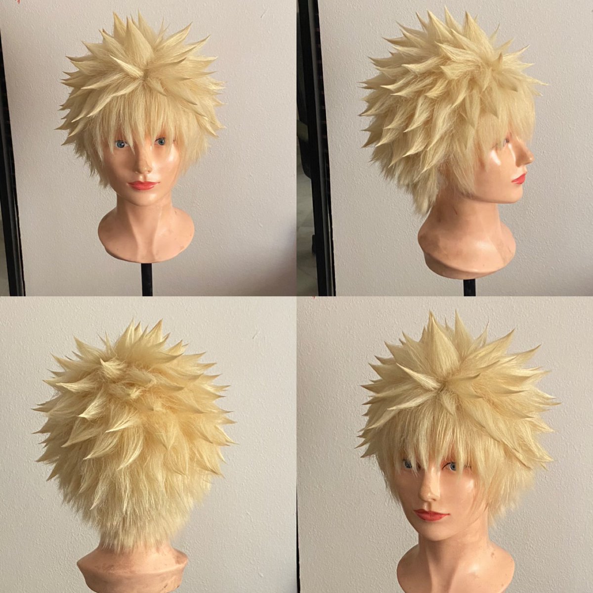 bh0_cos's tweet image. Recent wig commissions 🧡 #bnha #genshinimpact #wigmaker #cosplay