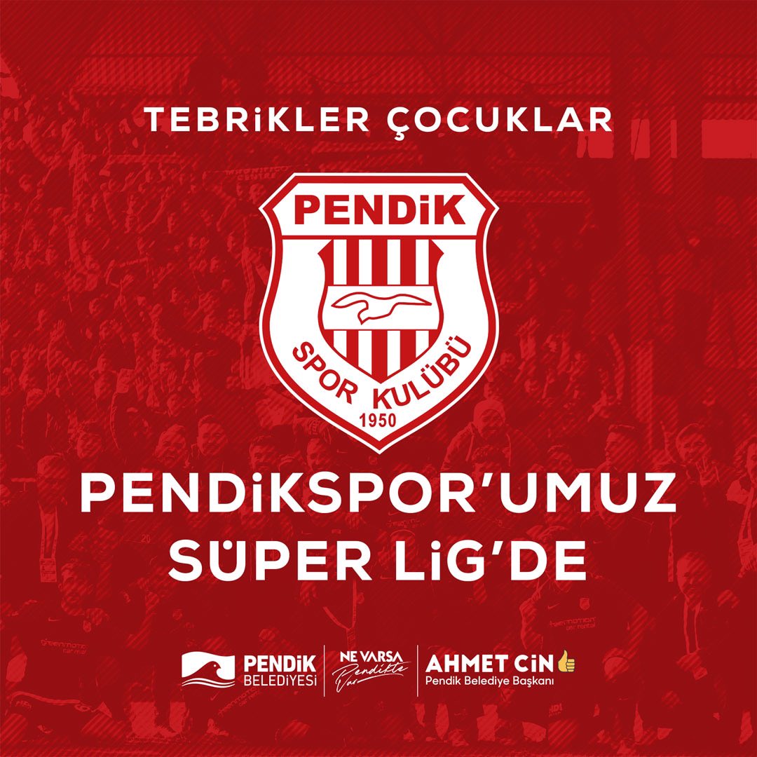 Tebrikler Çocuklar ❤️🤍 

Pendikspor'umuz Süper Lig'de 🏆