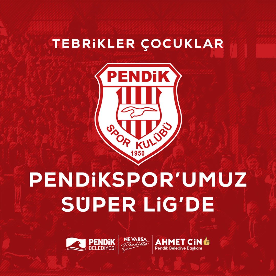 Tebrikler Çocuklar ❤️🤍 Pendikspor'umuz Süper Lig'de 🏆