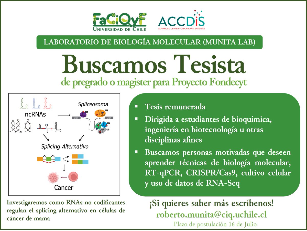 robertomunita's tweet image. Agradezo si me ayudan a difundir! @QuimicaUdeChile @FONDAP_ACCDiS @SocBioquimica @ANEB_Chile