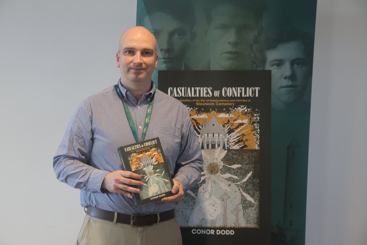 RMcGreevy1301's tweet photo. Delighted to launch Casualties of Conflict by @ExpGlasnevin resident historian Conor Dodd @conordodd1 311 people who died during the War of Independence and Irish Civil War are buried in Glasnevin Cemetery, each one of them remembered in the beautiful book. @mercierpress https://t.co/dLmXldcNy1
