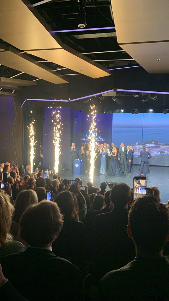 CruiseCriticUK's tweet image. Yes! @MSCCruisesUSA new #cruise #ship #MSCEuribia is christened by Sophia Loren! 🚢🥂 #SavetheSea