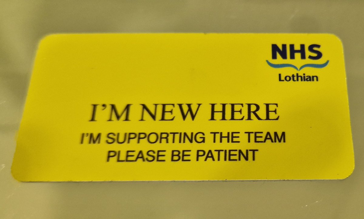 Following staff and patient feedback & incorporating #peersupport & #qualityimprovement we have a new badge for our new staff members. We hope they feel more supported during induction. #NHSLWorkWell @rietheatres @RIE_Lothian @LothianQuality @gillian_mcauley @gmills2019 @evia06