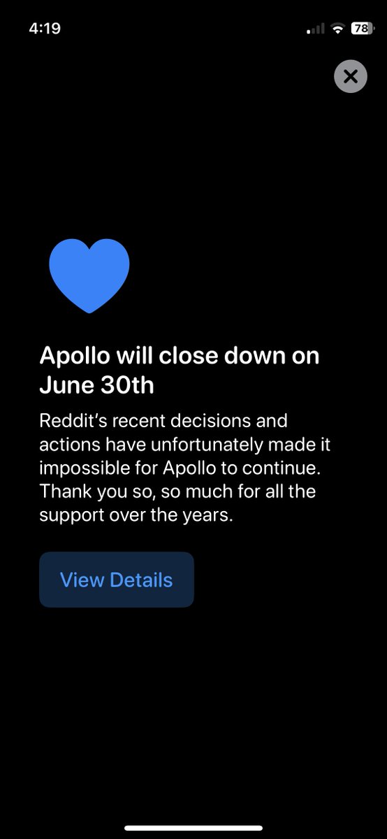 RIP reddit #apollo