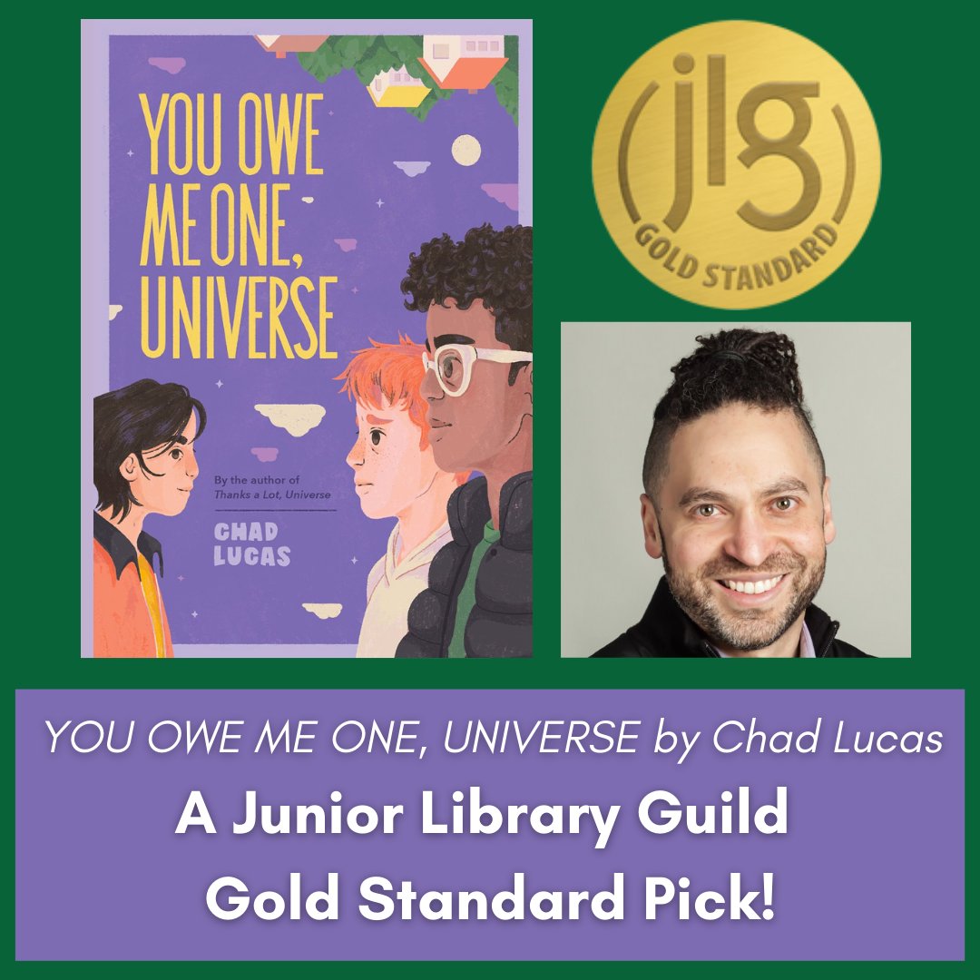 Congratulations to YOU OWE ME ONE, UNIVERSE by @ChadGALucas and A FORGERY OF ROSES by <a href="/JessicaOlson123/">Jessica S Olson</a>, which have both been named Junior Library Guild Gold Standard books! Go #TeamMandO!