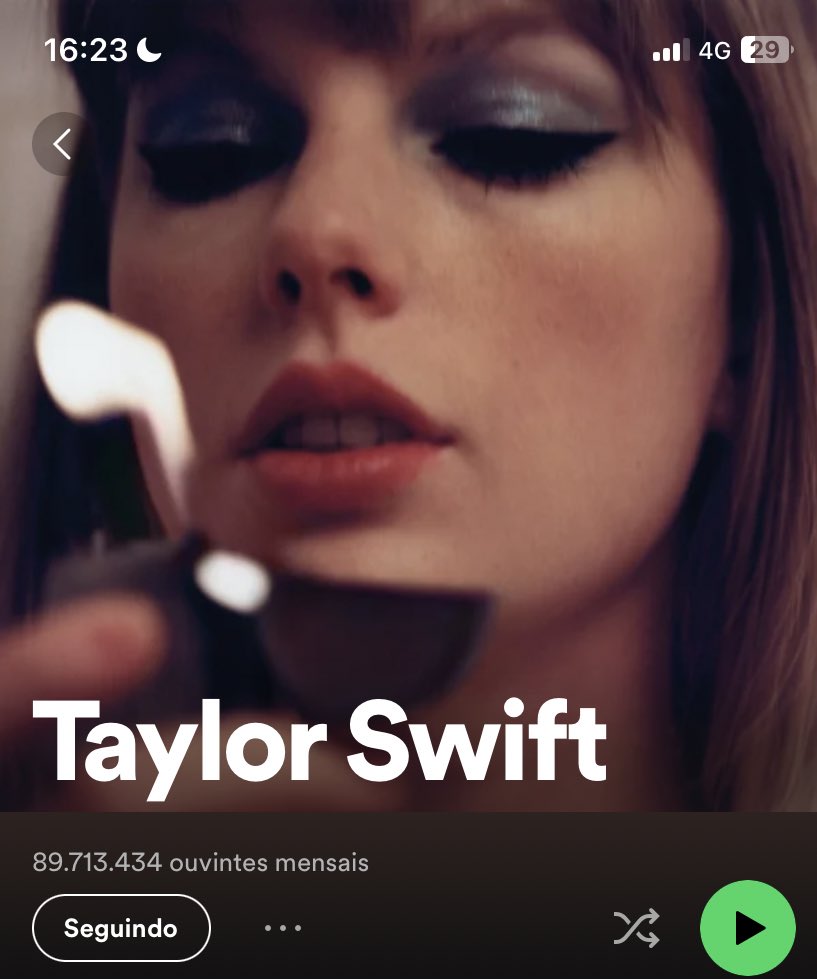 A Taylor vai bater 90m de ouvintes no spotify manoooo