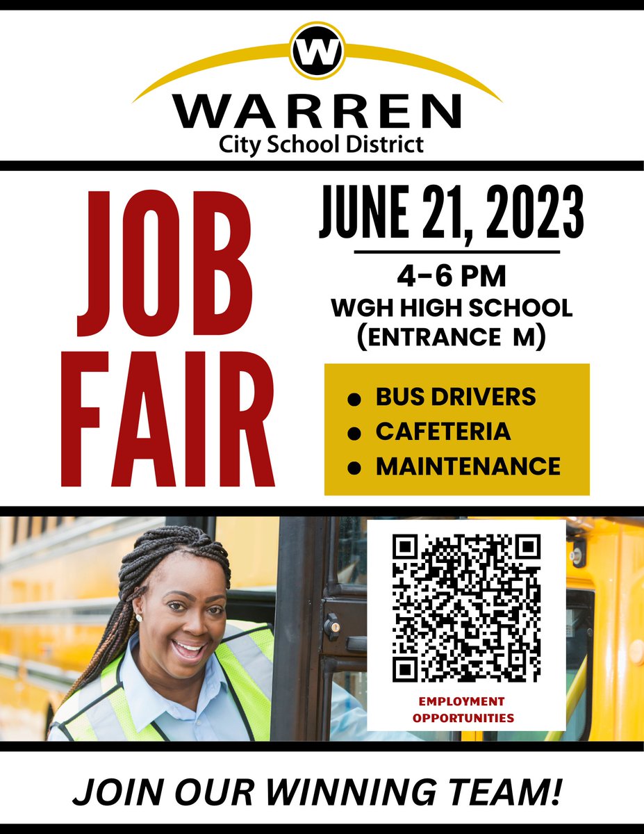 Warren City Schools is Hiring! #jobfair