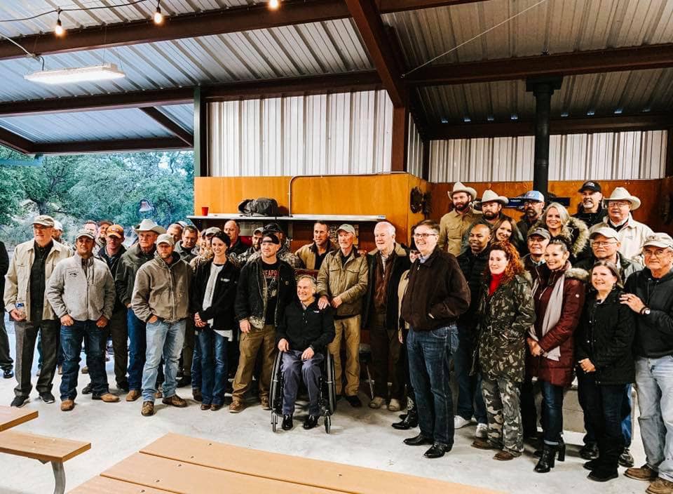 Lookie, lookie. Who do I see here? #txlege 

Greg Abbott, Dan Patrick, Dawn Buckingham, John Cornyn, and a few other GOP officials at the ranch of GOP megadonors Michael and Mary Porter in Doss, TX.

Ken Paxton is far from the only corrupt Republican in Austin.