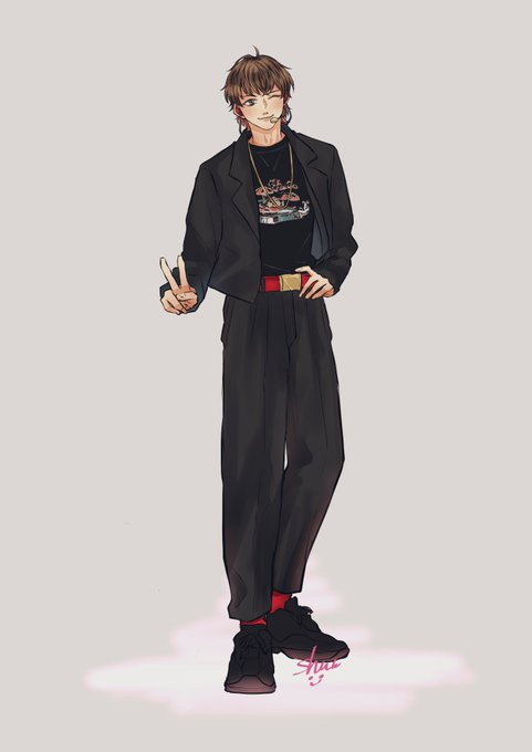 「pants red socks」 illustration images(Latest)