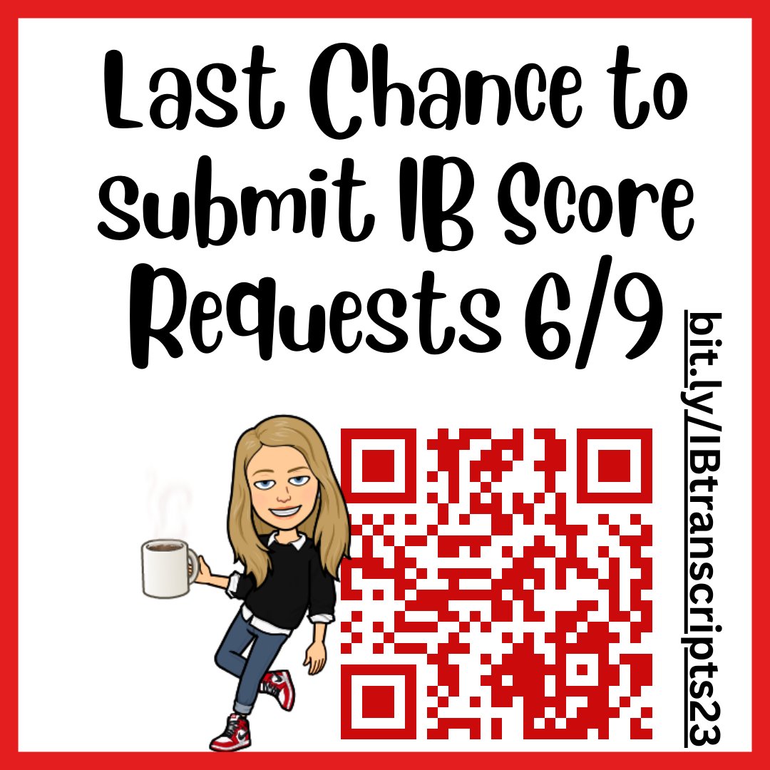 LAST CHANCE for Seniors to request their IB Scores to be sent to their college is June 9th! bit.ly/IBtranscripts23