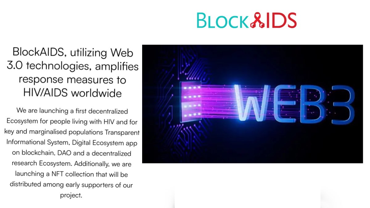@block_aids utilizing Web 3.0 technologies, amplifies response measures to HIV/AIDS worldwide We are launching a first decentralized Ecosystem for people living with HIV a Digital Ecosystem app on blockchain. blockaids.world #ecosystem #dao #decentralised #web3 #unaids