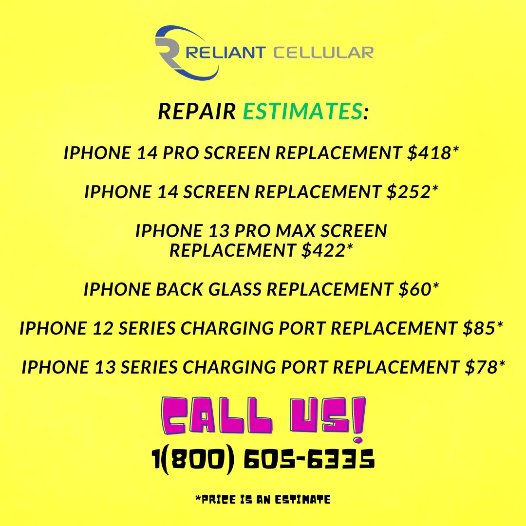 ReliantCellular's tweet photo. Call Us at 1(800)605-6335 to get a free repair quote today! 

Click Here To Book A Repair With Nationwide Shipping Now With Reliant Cellular! https://t.co/8iQUBCzN07

#ReliantCellular #PhoneRepair  #LaptopRepairService #Dallas #tabletrepair #SmartwatchRepair #iPhoneRepair https://t.co/fLvFkqEnBH